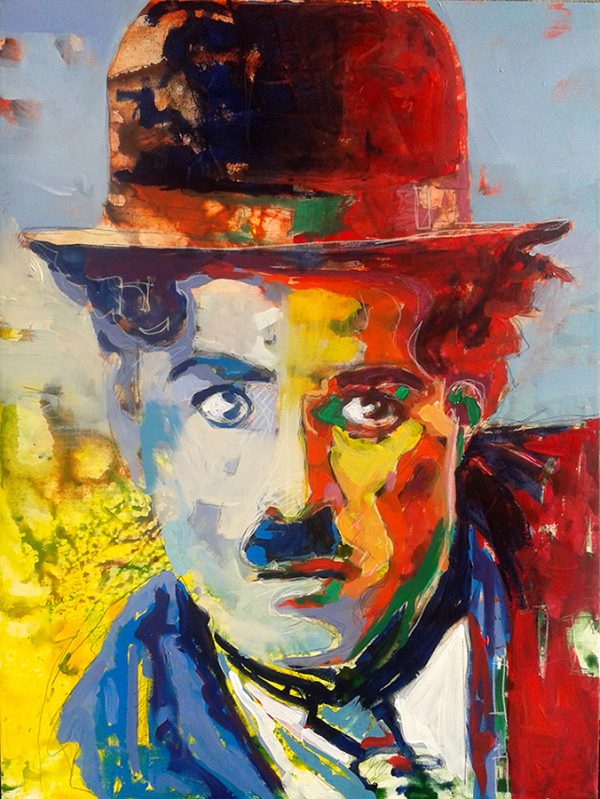Tableau Dave Martin - Chaplin en couleur